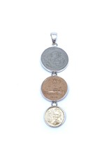 Charles Albert Sterling Triple Coin Pendant