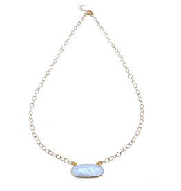 GF Oval Moonstone Necklace