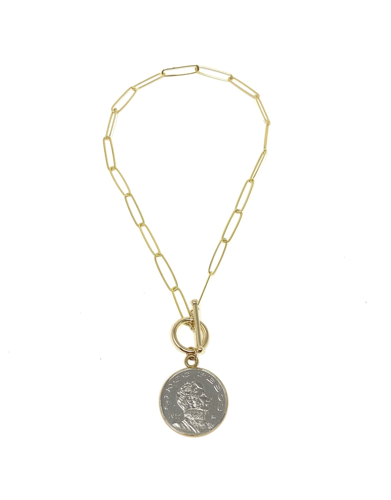 LG. GP Paperclip Chain & 2-Tone Coin Drop