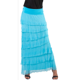 Aqua Flutter Maxi Skirt