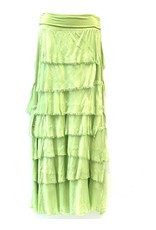 Celery Flutter Maxi Skirt