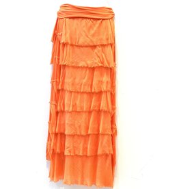 Tangerine Flutter Maxi Skirt
