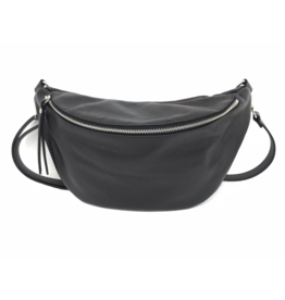Black Leather Fanny Pack/Cross-body Bag