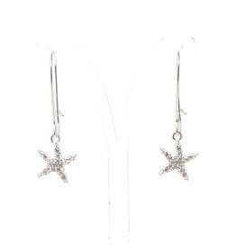 Mini CZ Starfish Dangle Earrings