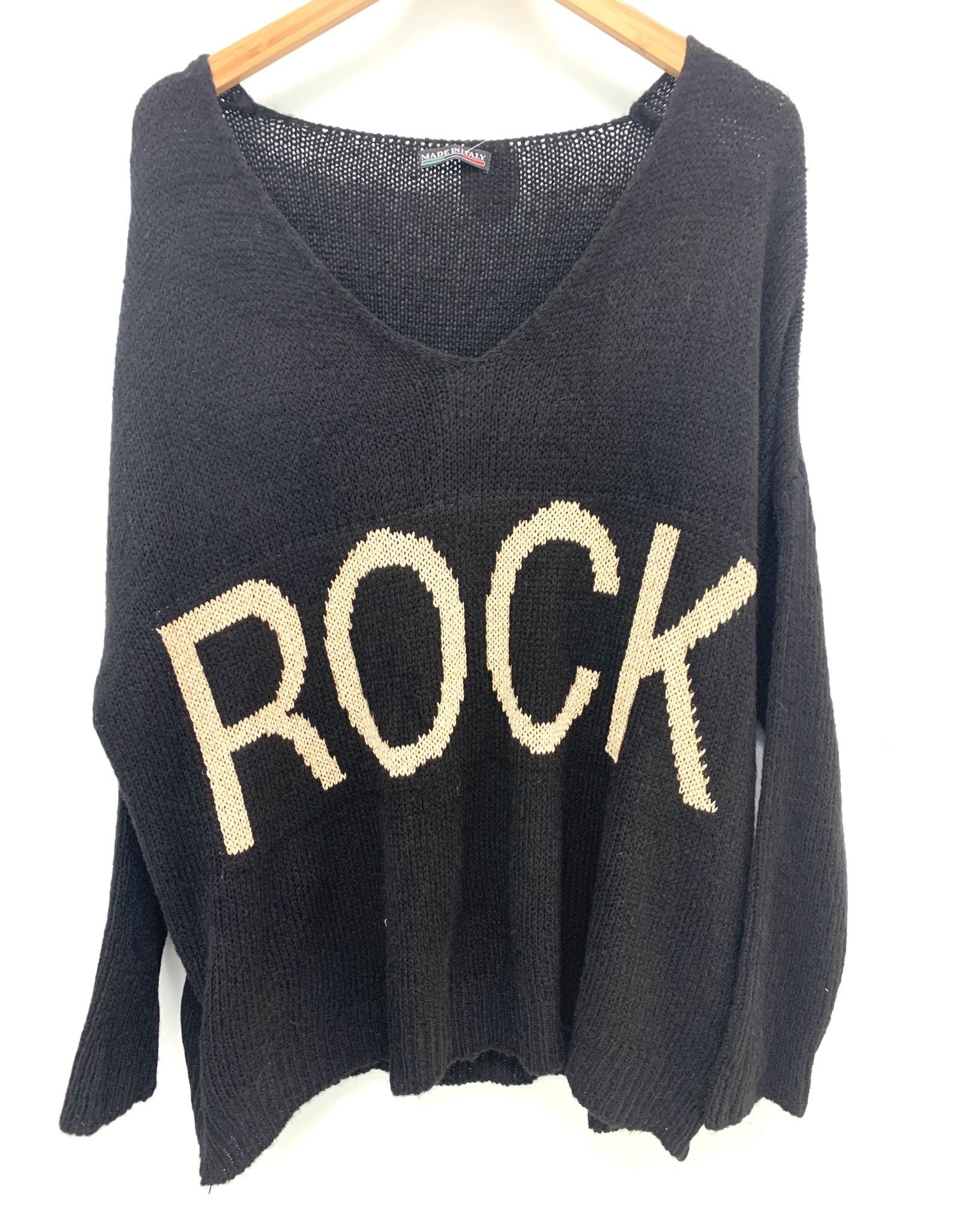 Italy Moda Black Rock Sweater