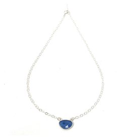 Blue Opal Crescent Necklace