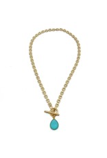 GF Panther Chain Chalcedony Drop Necklace