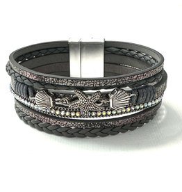 Sunrise USA Trading Grey Metal Starfish Magnetic Bracelet