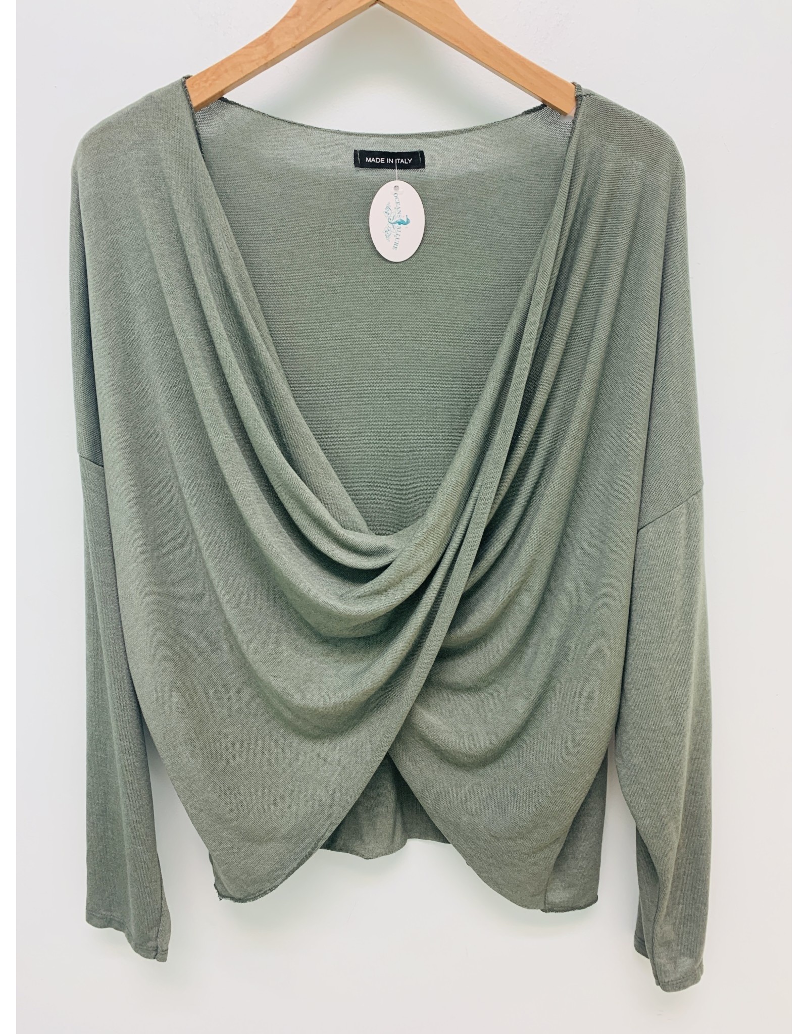 Olive Wrap Top