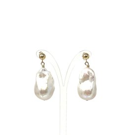 A++ Baroque Pearl GF Stud Earrings