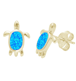 Sonara Jewelry YGP Opal Turtle Studs