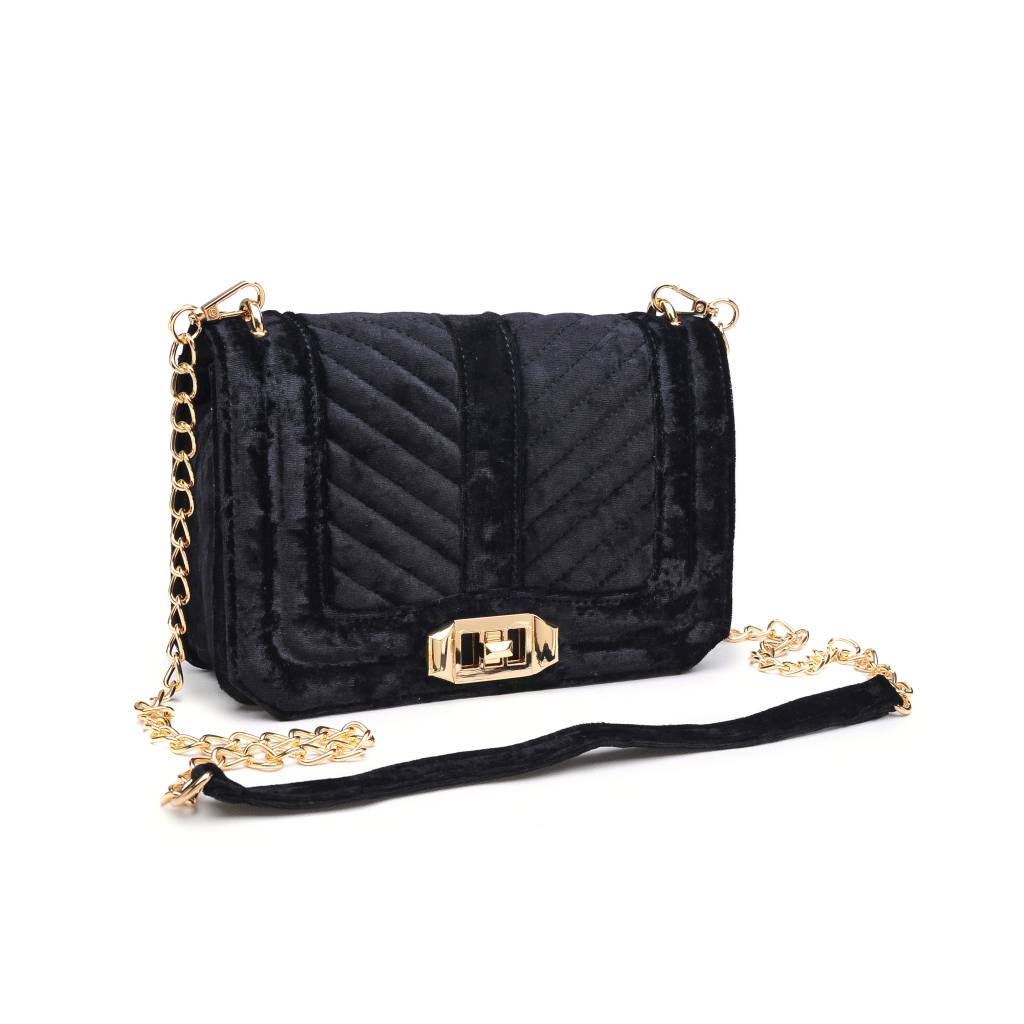 black purse with black chain