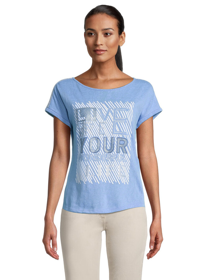 T-SHIRT "LIVE YOUR ..." BLEU PÂLE