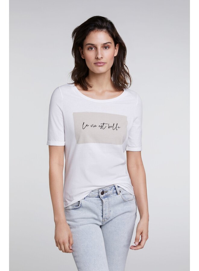 T SHIRT LA VIE EST BELLE BEIGE