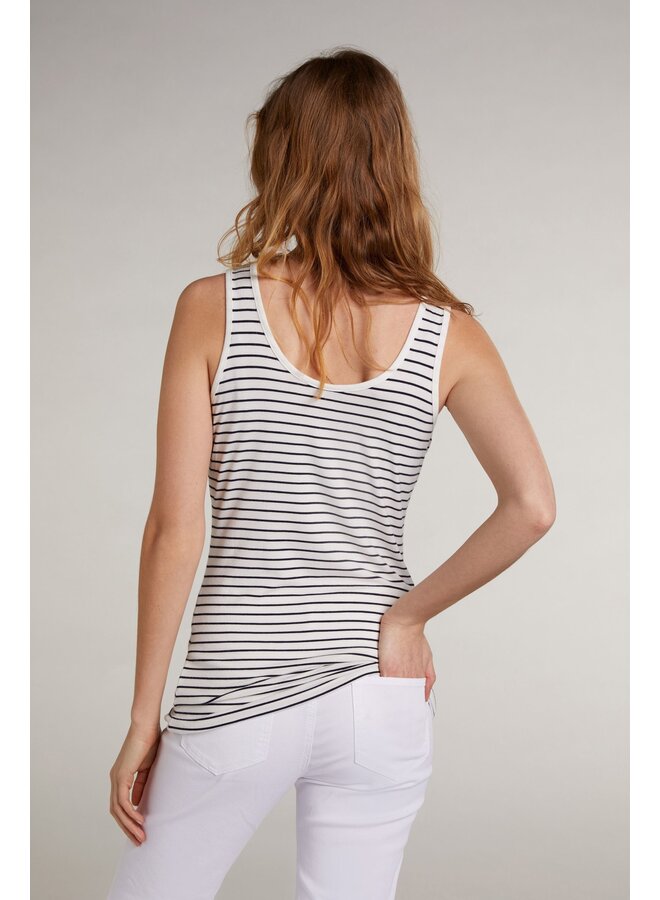 WHITE/BLUE STRIPED CAMI