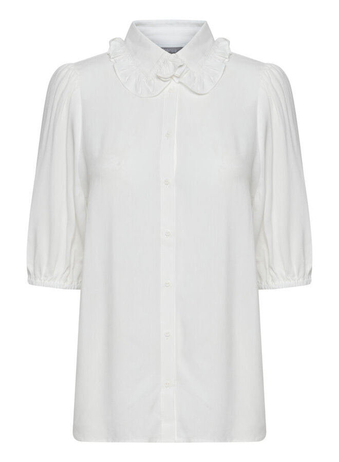 WHITE SHIRT WITH CLAUDINE COLLAR