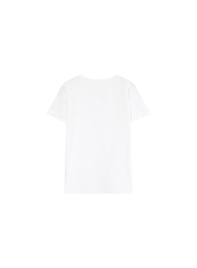 T-SHIRT "L'AMOUR" COL V BLANC