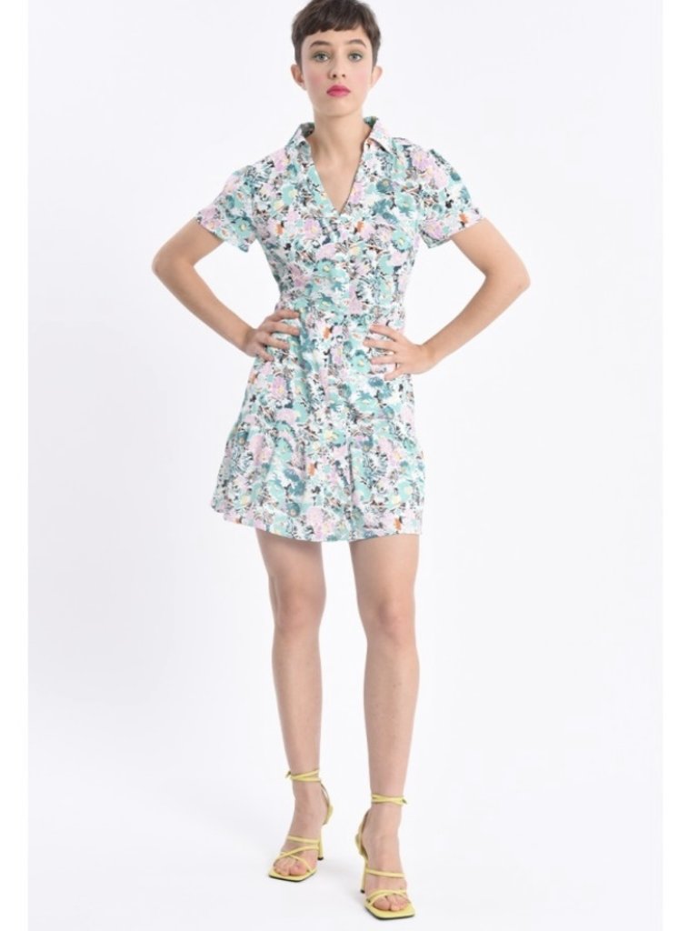 MOLLY BRACKEN ROBE FLORAL TURQUOISE/ROSE