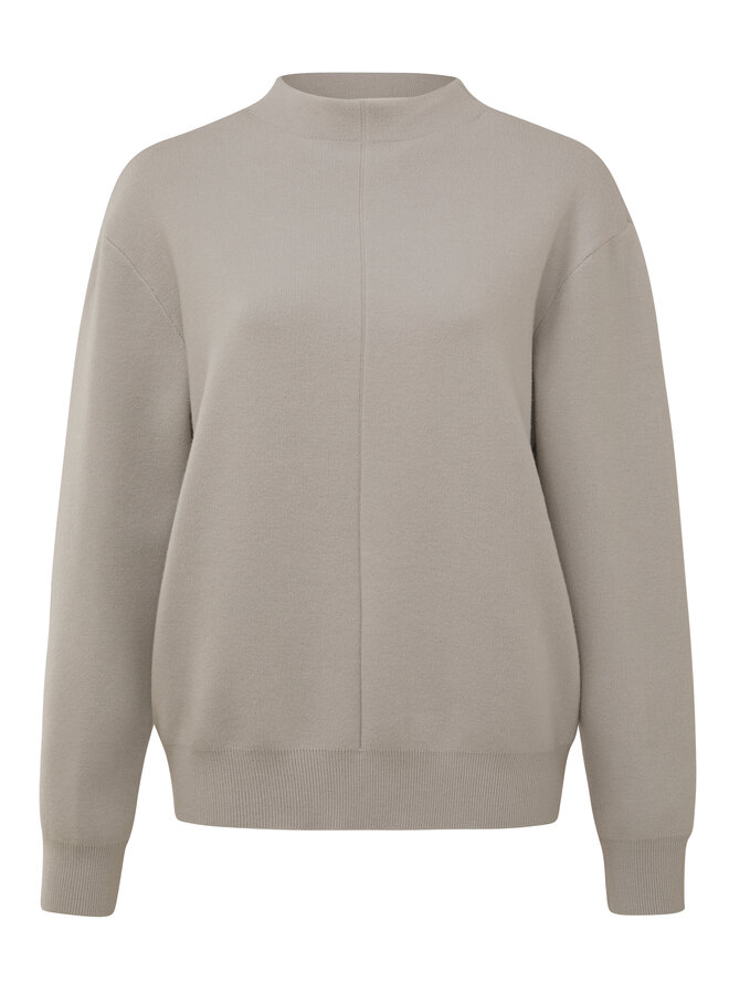 PULL COUTURE DEVANT TAUPE