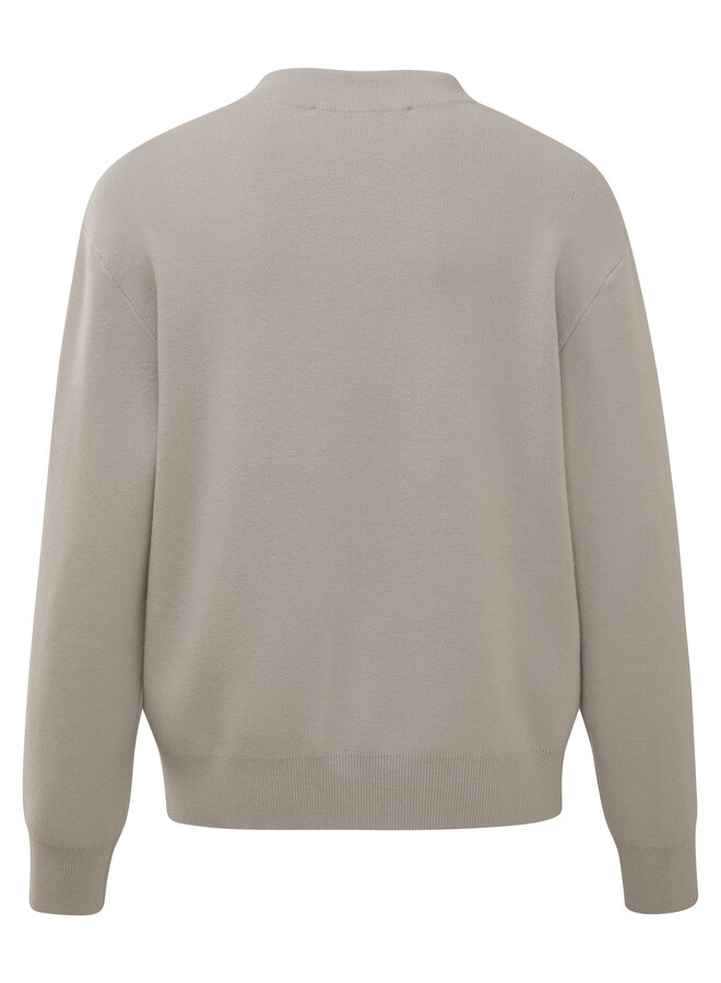 PULL COUTURE DEVANT TAUPE