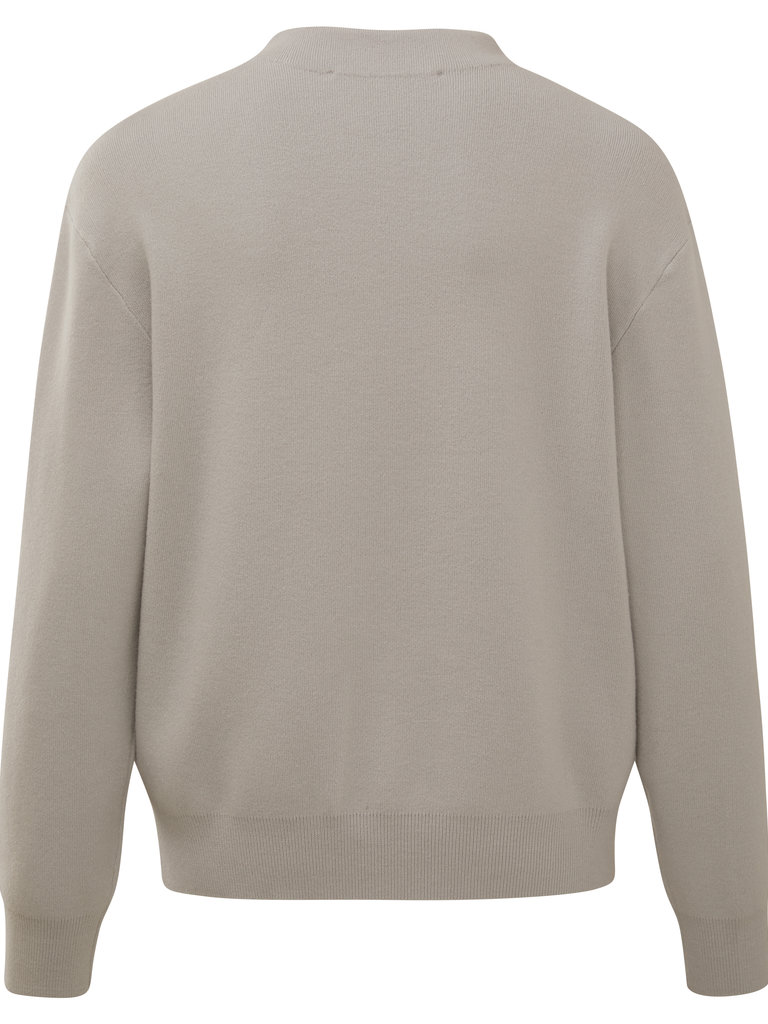 YAYA TAUPE FRONT TAILORED SWEATER