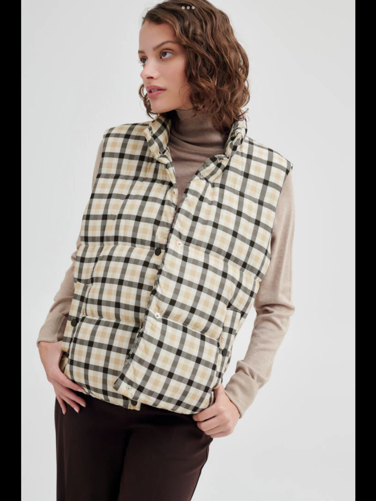 BYOUNG BOLINE CHECKED DOWN JACKET