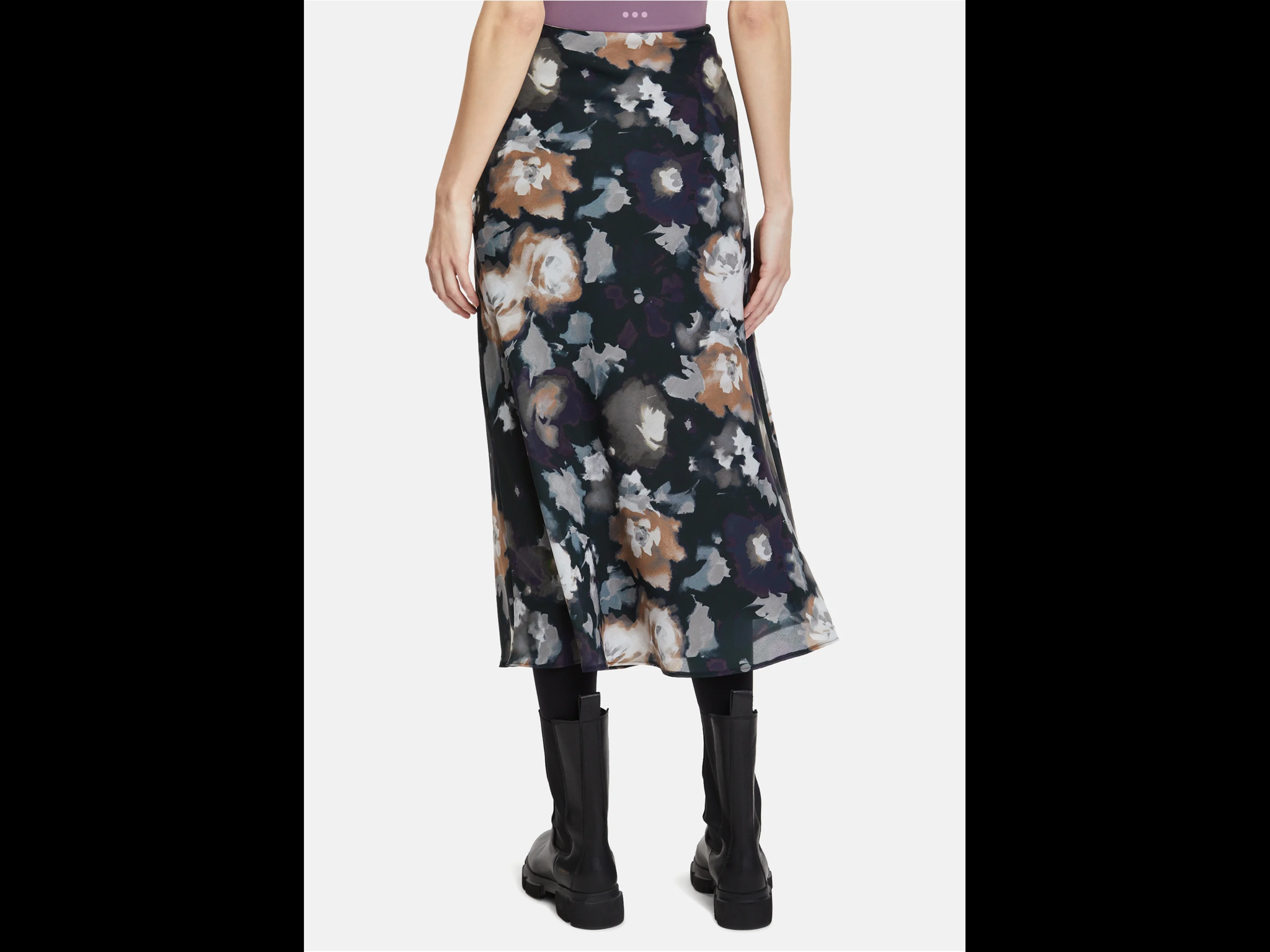 tea length floral skirt