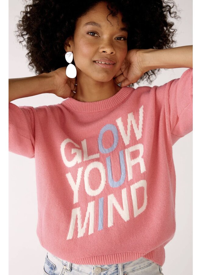 "GLOW YOUR MIND" PINK SWEATER