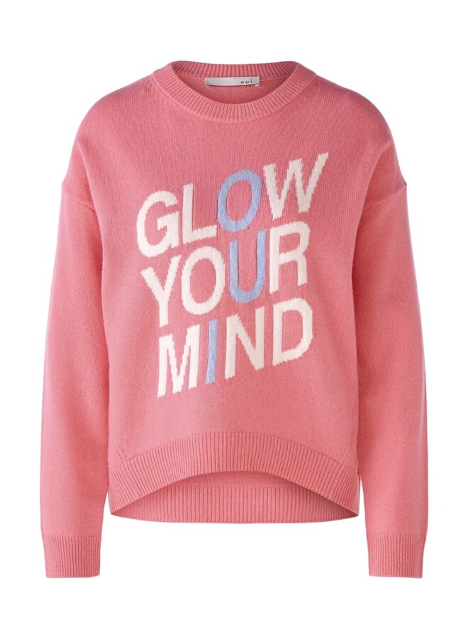 "GLOW YOUR MIND" PINK SWEATER