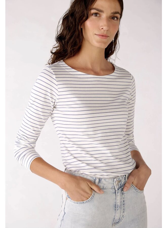 BLUE AND WHITE STRIPPED LONGSLEEVE SHIRT