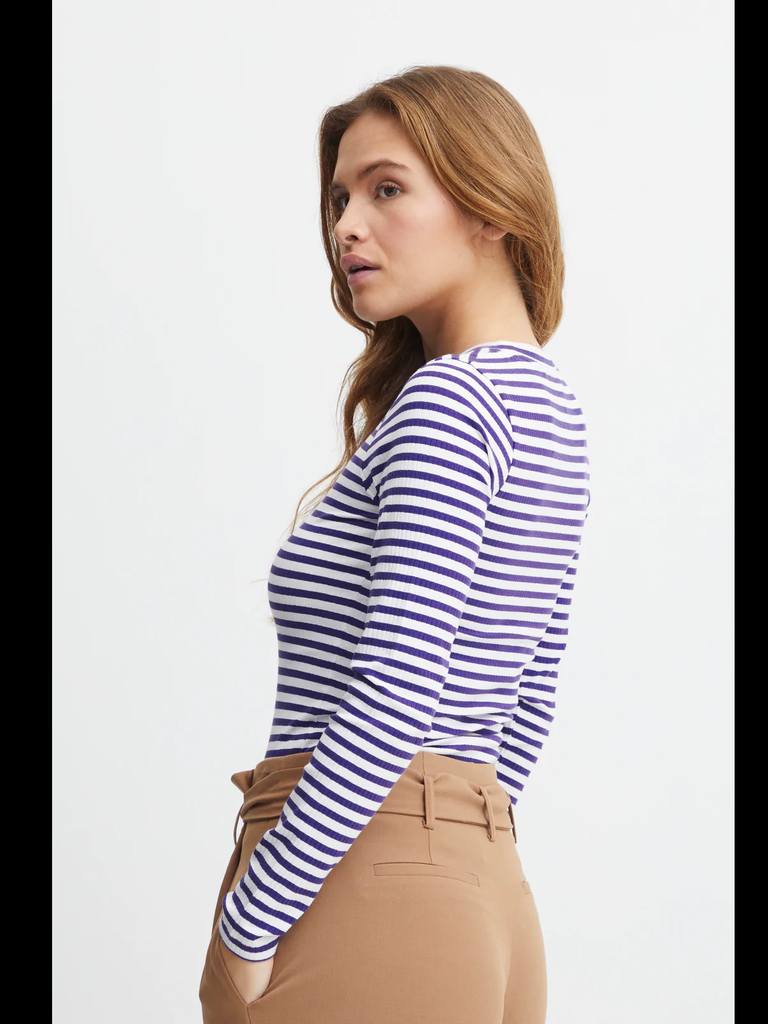 BYOUNG PURPLE/WHITE STRIPED PESSY SWEATER