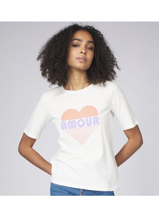 " AMOUR"OFF WHITE T-SHIRT