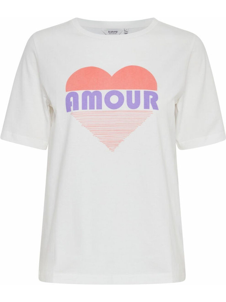 BYOUNG T-SHIRT "AMOUR" OFF WHITE