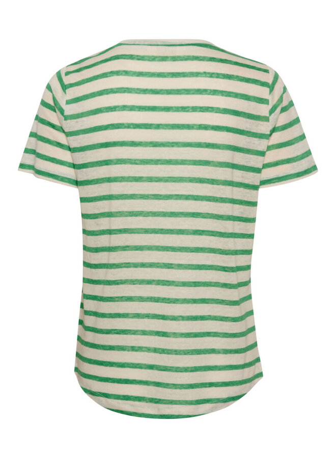 T-SHIRT RAYÉ VERT/BLANC