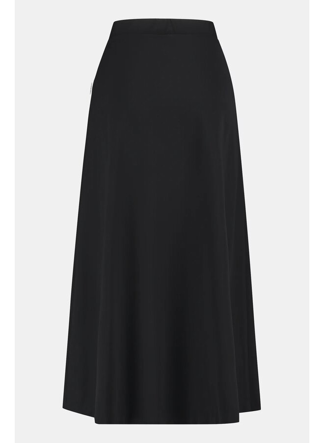 BLACK TECHNO LONG SKIRT