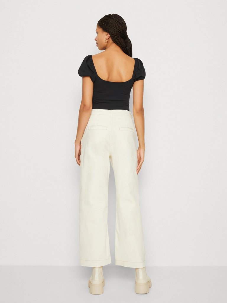 BYOUNG KATO OFF-WHITE CROP JEANS