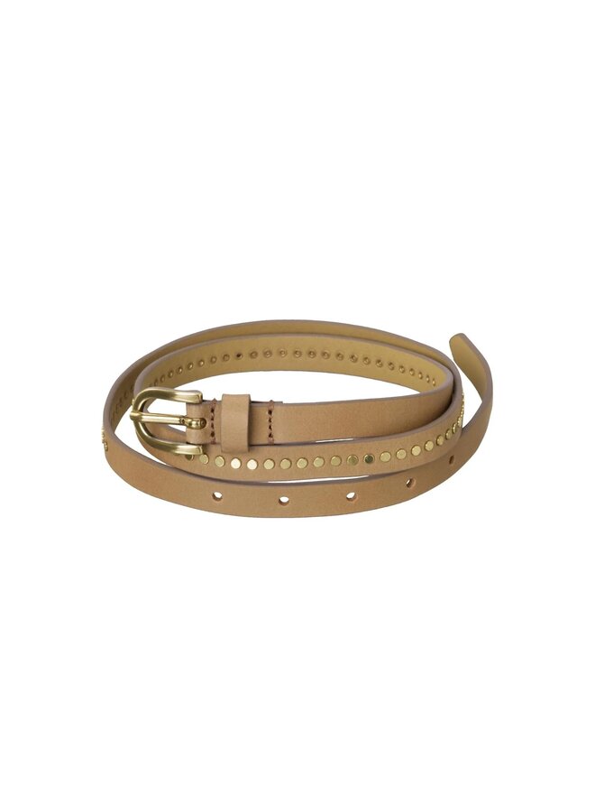 CEINTURE MINCE STUDS BRUNE