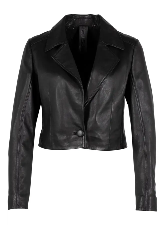 JACKET CUIR ACITA NOIR