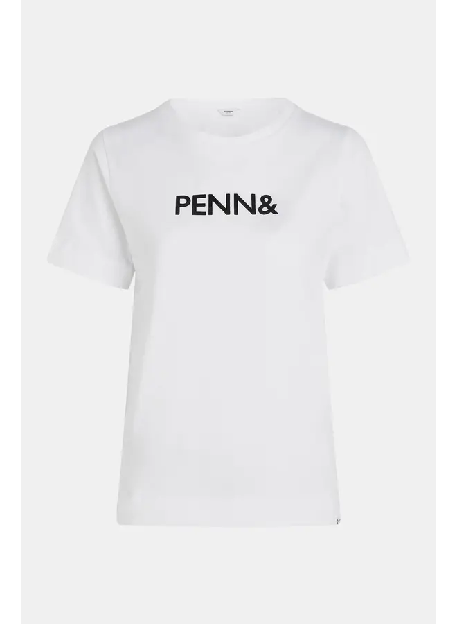 "PENN& INK" WHITE LOGO T-SHIRT