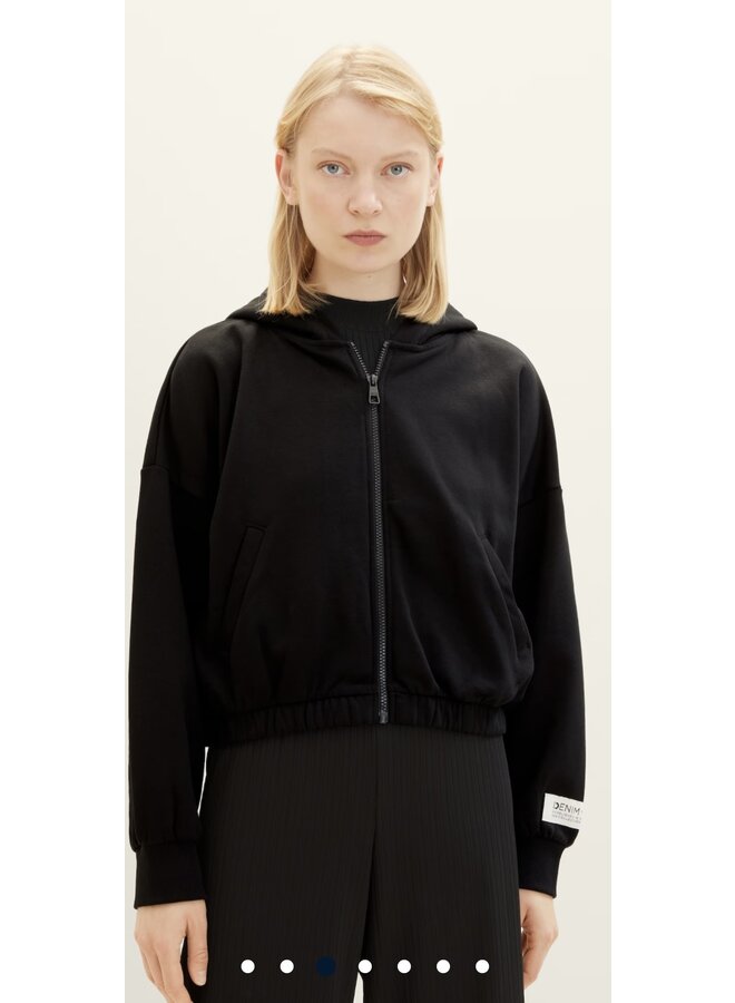 HOODIE NOIR TAILLE ÉLASTIQUE