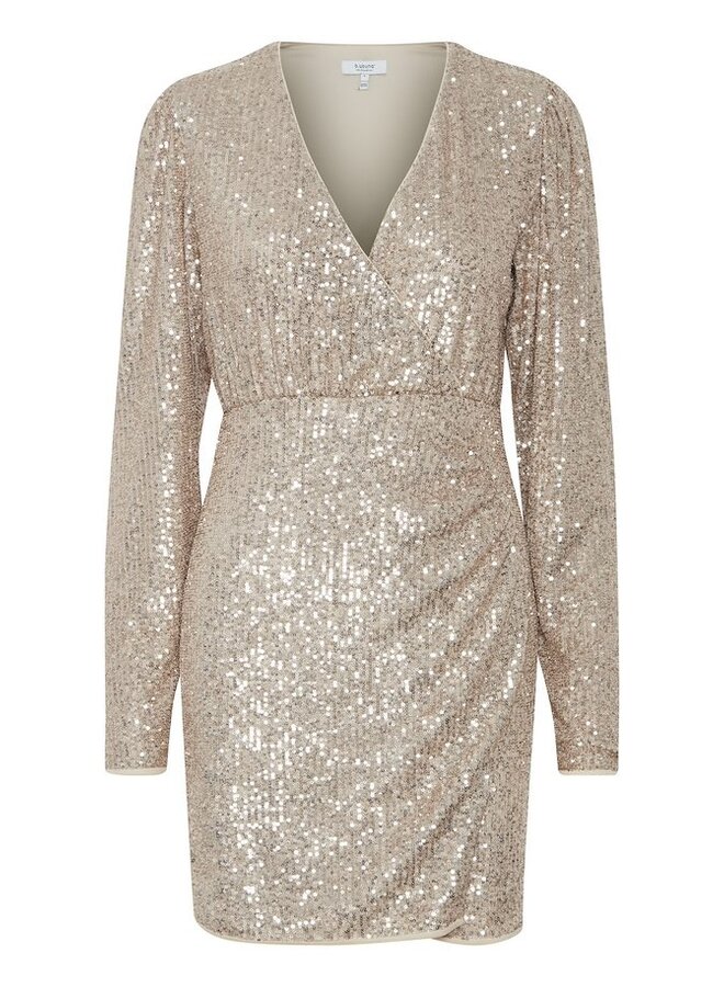 SOLIA GOLDEN SEQUINS WRAP DRESS