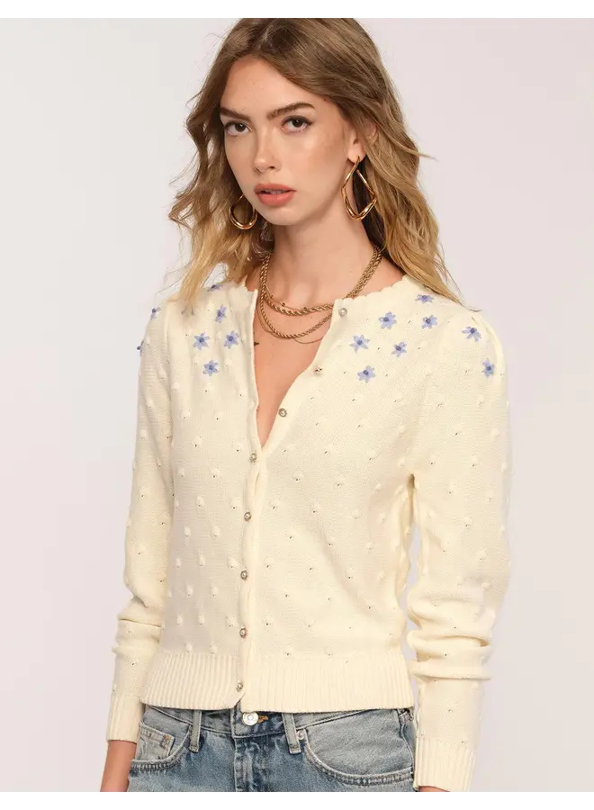 CARDIGAN FLEURS IVORY