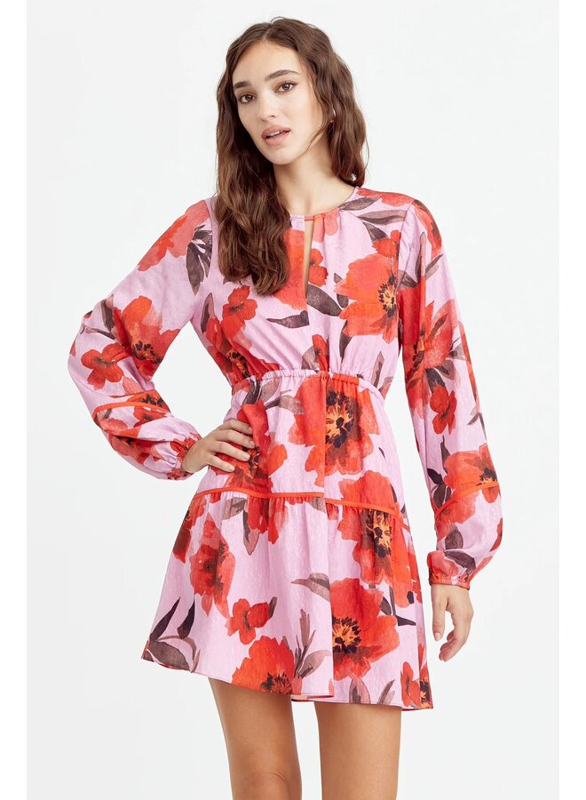 PINK/RED FLORAL MINI DRESS