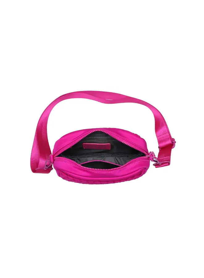 FUSHIA NEOPRENE BRAIDED BAG