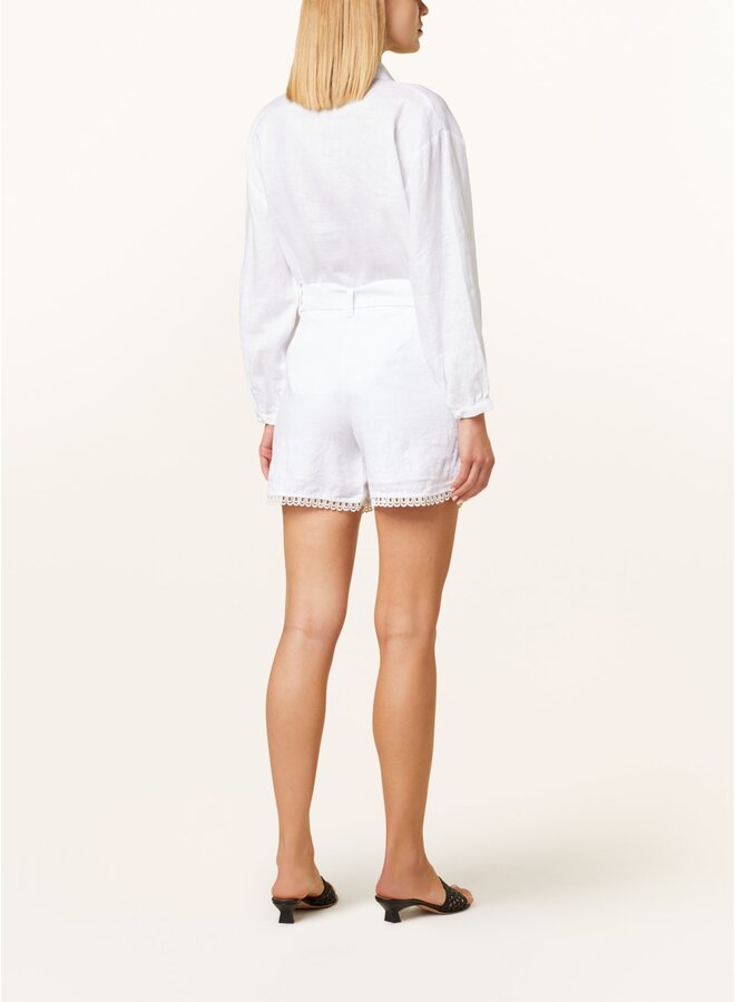 WHITE LINEN SHORTS