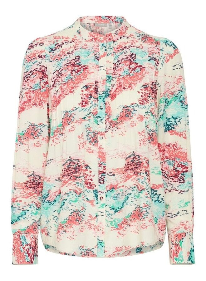RED/BLUE PATTERNED BLOUSE