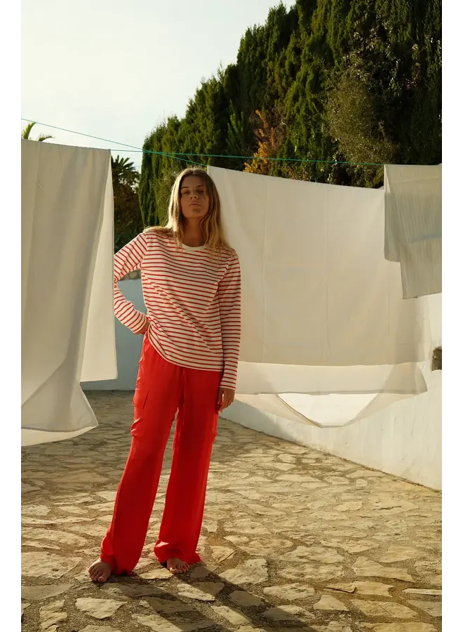 SATIN CORAL TROUSERS