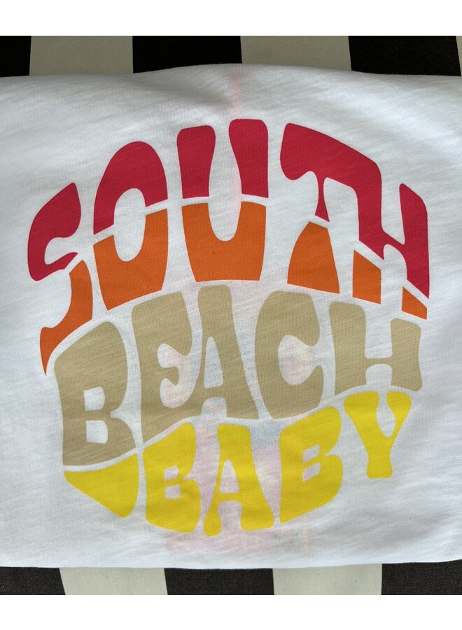 T-SHIRT "SOUTH BEACH.." BLANC