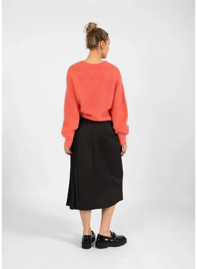 JUPE PLISSÉE/CEINTURE NOIRE