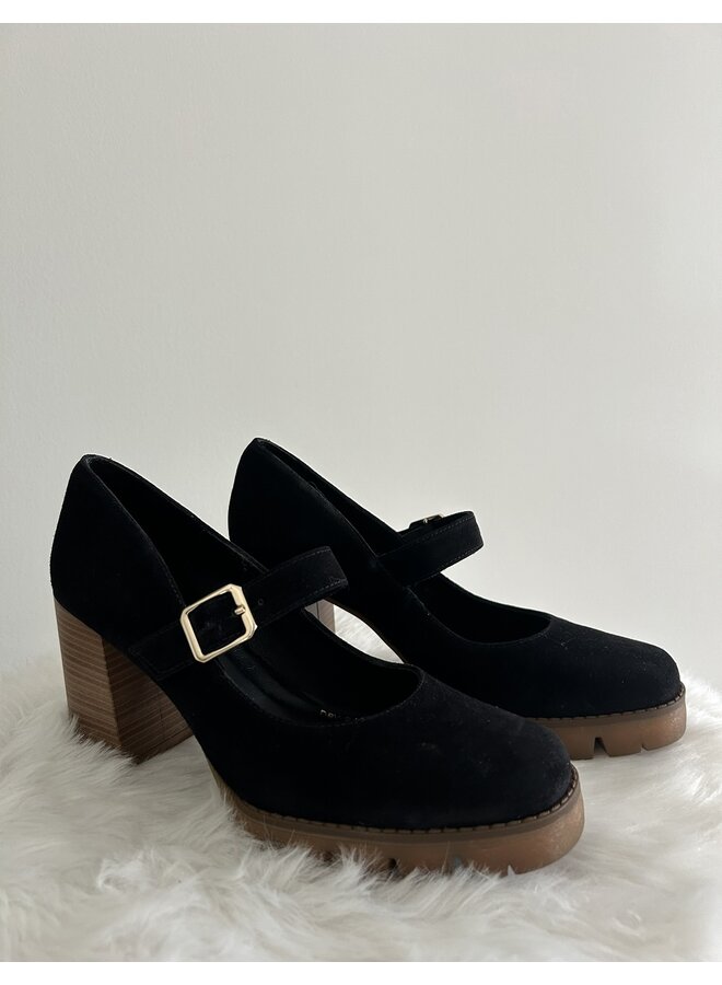 SOULIER MARY JANE SUÈDE NOIR